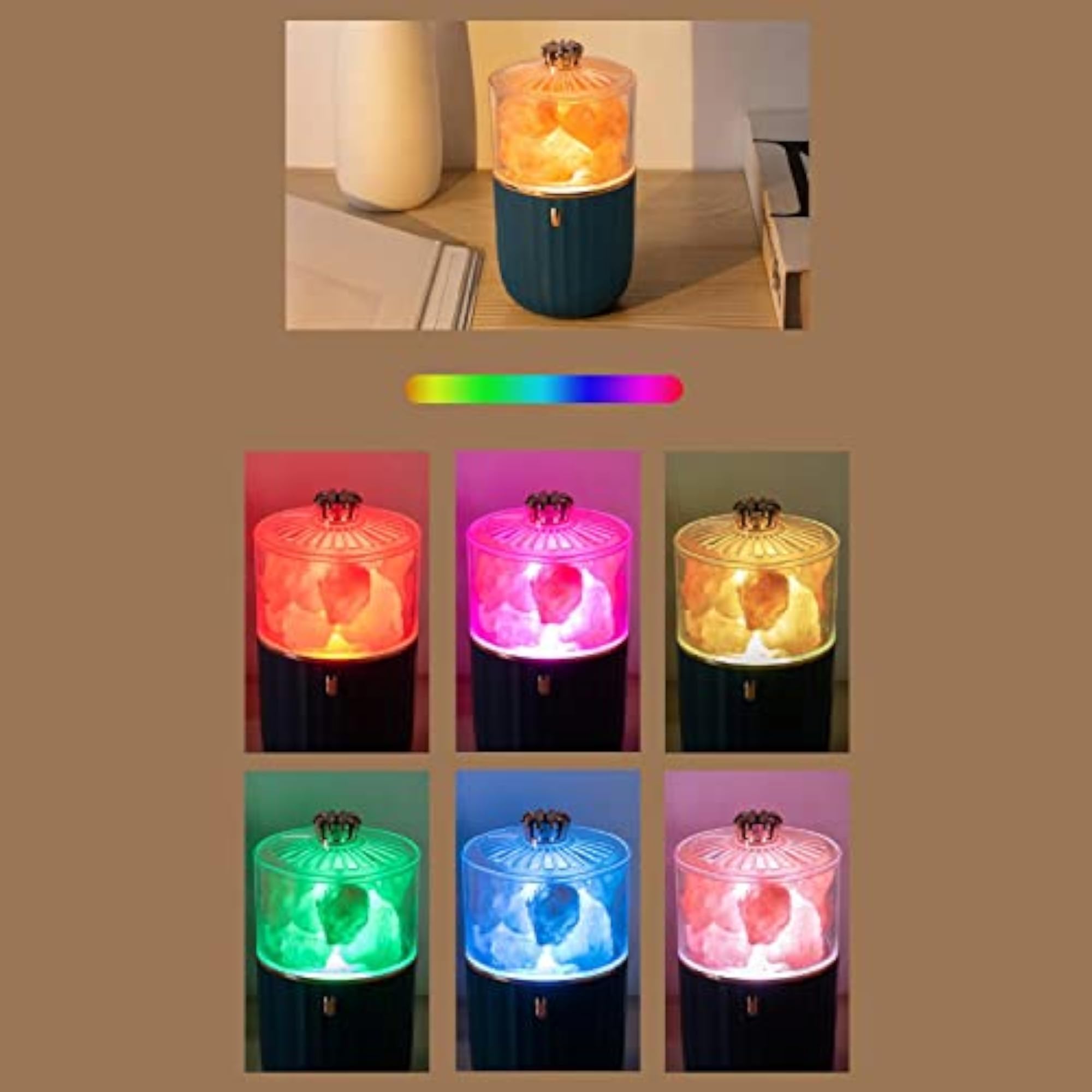 Portable Himalayan Salt Lamp Essential Diffuser