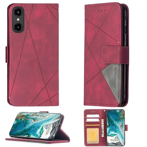 Aroepurt Coque Compatible pour Logicom Comet Coque Étui Housse Case Support [avec Trempé 9H Protection D'écran] BF05 Red