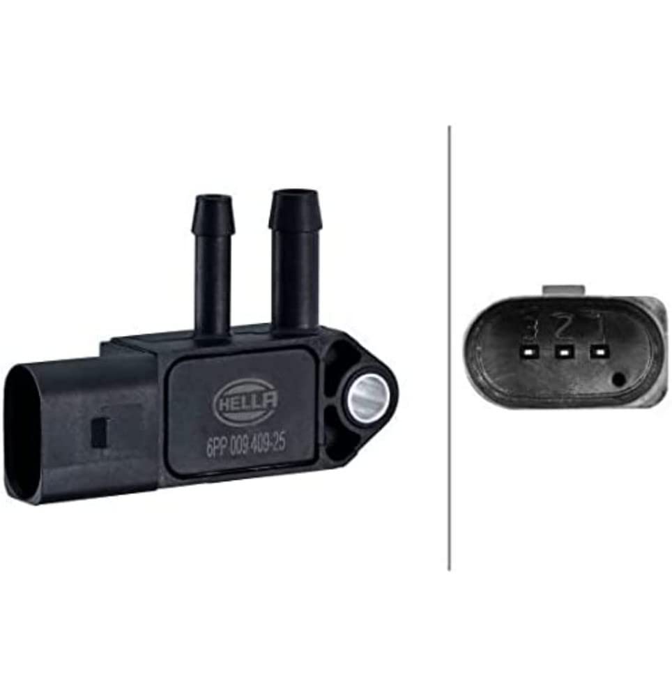 Capteur De Pression Des Gaz D'échappement HELLA 6PP 009 409-681 - 3 Pôles Vissé - Compatible Scania Et Autres - 13