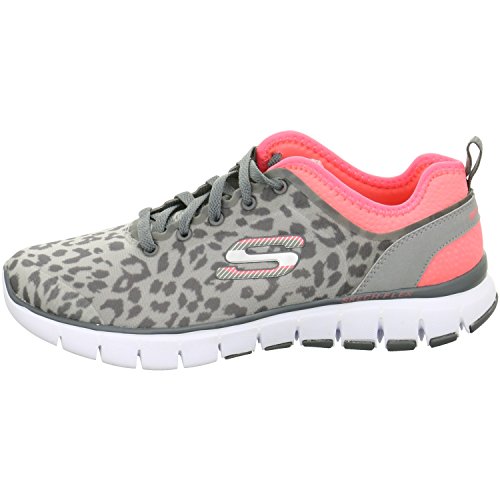 Skechers Skechers Sport Women's Power Play Fashion Sneaker,Charcoal Pink,7 M US