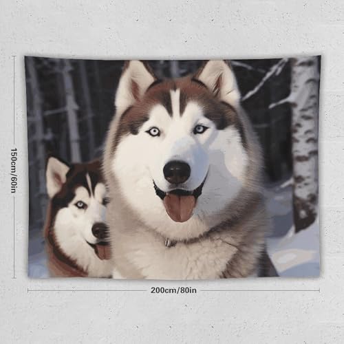 Couverture murale douce Huskies tissu esthétique et résistant