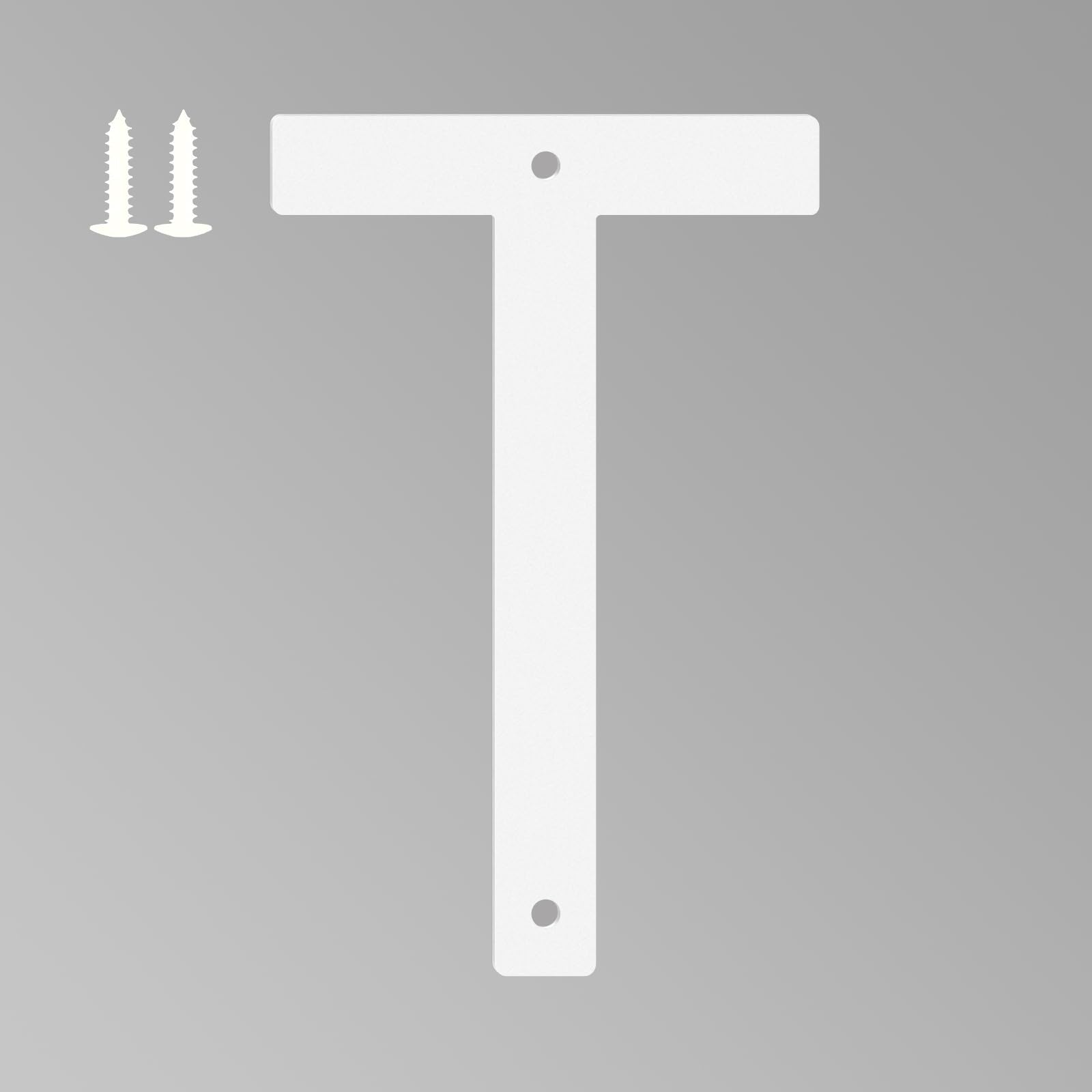 2.5 Inch White House Numbers for Outside, Metal Letters for Outdoor Signs, Anti-rust Aluminium House Address Letters for Front Door, Office, and Garden Decoration (Letter T)