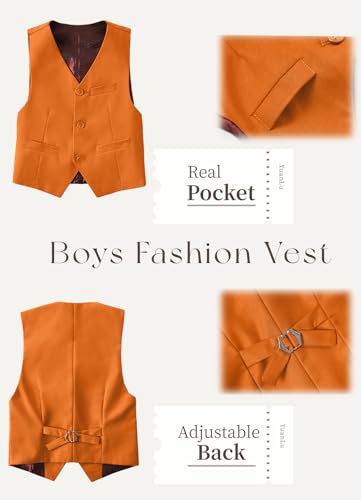Image of YuanLu Boys Suit Homecoming Dresses for Kids Ring Bearer Outfit Suits Tuxedo Formal Vest and Pants Suit Set