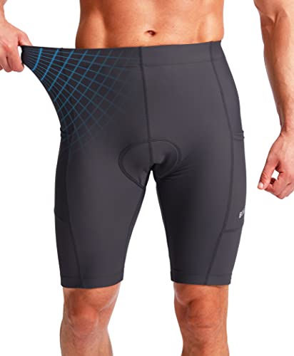 Biking Shorts For Men 3D Padded Bicycle Cycling Underwear Road Bike Mtb Biker Riding Cycle Padding Gear Accessories Pants Upf 50+ Shorts With Zipper Pockets（Dark Grey Medium #TOP2