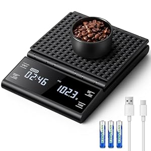 BKXCHA Digitale Kaffeewaage mit Timer 5kg/0,1g