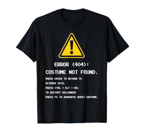 Erro 404 Disfarce não encontrado - Halloween disfarce homens engraçado t-shirt, Preto, S