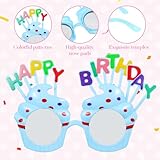 Classicseali 6 Pairs Birthday Glasses, Fun Party Sunglasses for Adults, Sweet Cream Cake Birthday Photo Booth Props, Birthday Sunglasses for Children Adult Birthday Party Gifts,5 Colors - Image 3