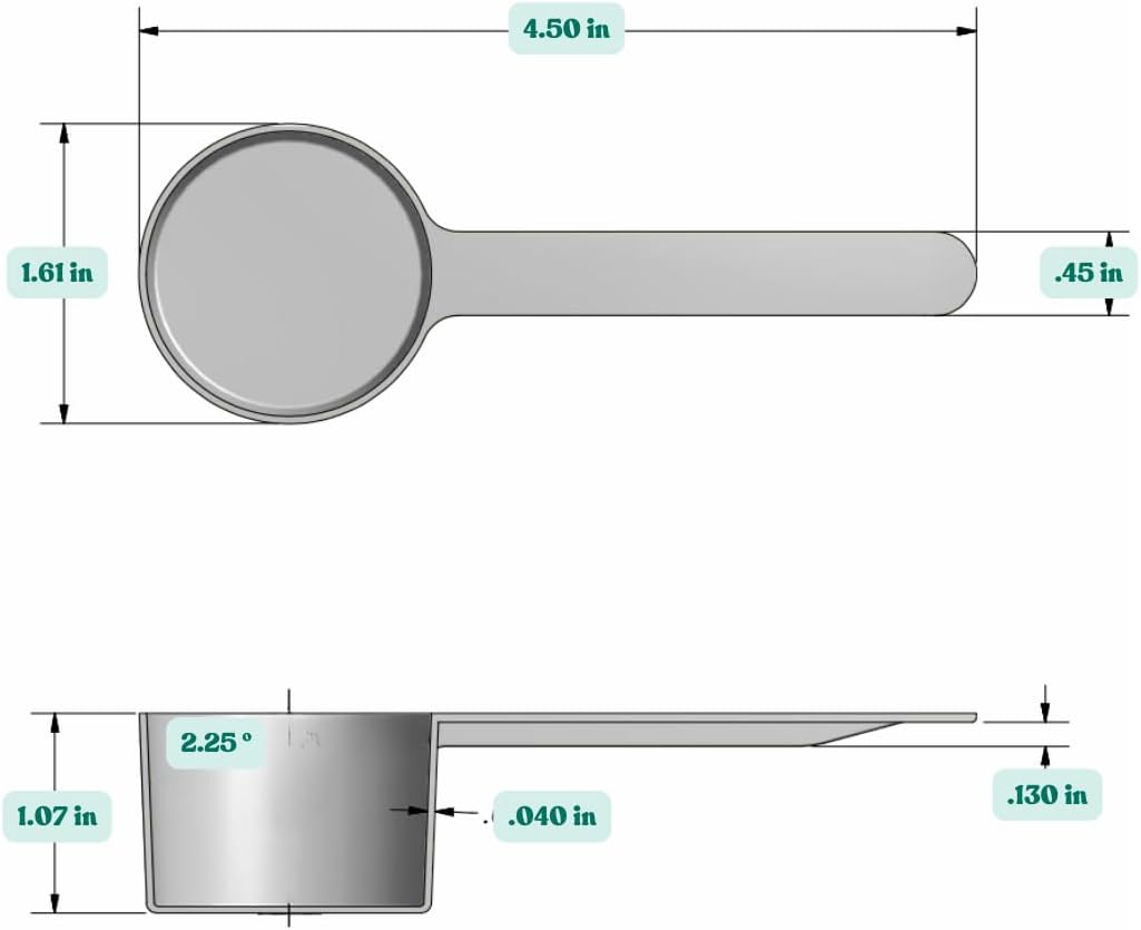 2 Tablespoon (1 Oz. | 6 Teaspoon | 29.6 mL) Long Handle Plastic Measuring Spoon for Coffee, Protein Powder, Spices, Grains, Dry Goods – Food-Grade BPA-Free (Pack of 100)