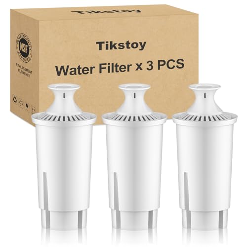Tikstoy Water Filter Replacement Fit for Brita Water Filter & Pitchers, Water Pitcher Filter Compatible with Brita Classic, Mavea, Ob03, 107007 35557, Reduce Chlorine and Heavy Metals (3)