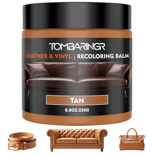 Top 10 Picks for the Best Dye for Leather Shoes Review 12 TOMBARINGR Leather Recoloring Balm – Repair Kit for Furniture Dye for Furniture Car Seats Shoes Repair Leather Dye for Scratched and Faded Couch Color Restorer - Tan