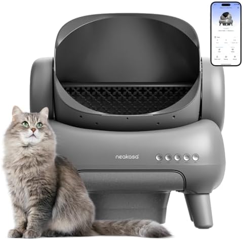 Self Cleaning Cat Litter Box — side view showing full product dimensions