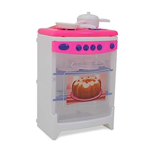 Fogão Casinha Flor Estilo Xalingo Branco/Rosa