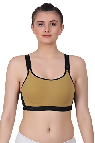 Amour Secret Lightly-Padded Nylon Blend Full Coverage Outdoor, Yoga, Gym Sports Bra for Women with Racerback SB2066