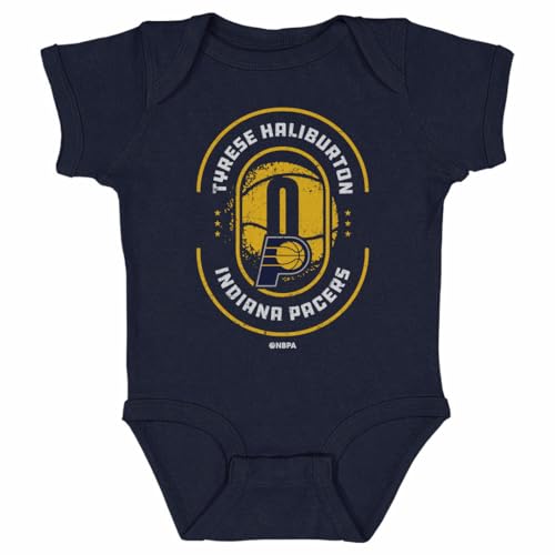 500 LEVEL Tyrese Haliburton Indiana Pacers One-Piece Infant Bodysuit - Tyrese Haliburton Indiana Pacers Imprint WHT (Navy, 6M)