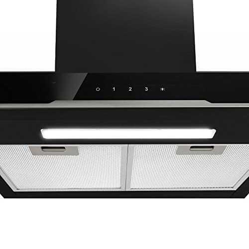 Coifa e Depurador de Parede Eos 60cm Digital Inox Preta 110v