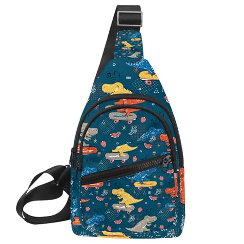 Bolso cruzado de monopatín azul y bolsa bandolera pequeña multicolor