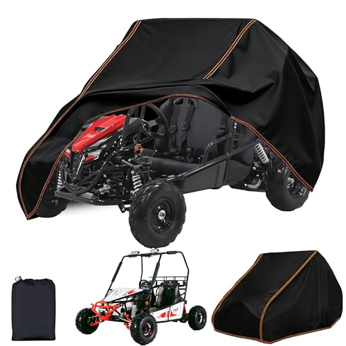QYMOTO Go Kart Full Cover Waterproof,420D Heavy Duty 2 Seater