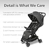 Pika Lightweight Travel Stroller for Airplane Foldable Compact Baby Stroller, Portable Toddler Strollers with Auto-Folding Design, Adjustable Footrest, UV Canopy, Mesh Window - Up to 55 lbs