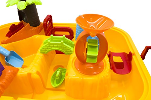 Wasserspieltisch deAO für Kinder mit Sand und Wasser inklusive Zubehör