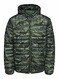 Chaqueta para hombre de un solo color, acolchada con una capucha
