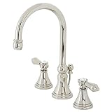 Kingston Brass KS2986BAL Heirloom Widespread Bathroom Faucet, Polished Nickel, 13.63 x 6.31 x 11.5