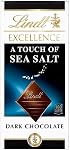 Lindt Excellence A Touch of Sea Salt Dark Chocolate Bar, 100 Grams Packages (Pack of 12)