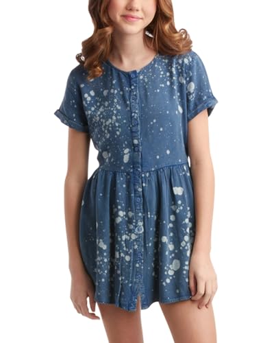 Steve Madden Girls' Dress - Short Sleeve Pull On Tunic Sundress for Girls - Casual Girls Fashion Dresses (4-12)
