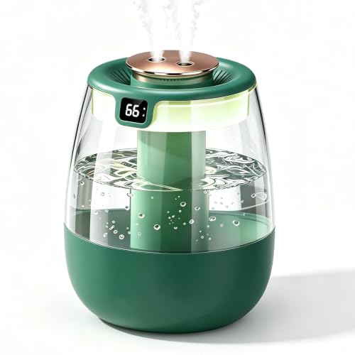 Humidifier for Bedroom,1.8L 20dB Quiet Cool Mist Humidifier,Waterless Auto-Off,Night Light & Dual Nozzle Design,Ideal for Bedroom, Baby Rooms,Plants & Office, Top Fill