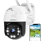 GENBOLT 2K 3G/4G LTE Security Camera Outdoor No WiFi,Cellular CCTV Camera 25FPS with Sim Card,IP Surveillance Camera Wired 24/7 Recording Humanoid Detection,Auto Tracking,Color Night Vision [DC&PoE]