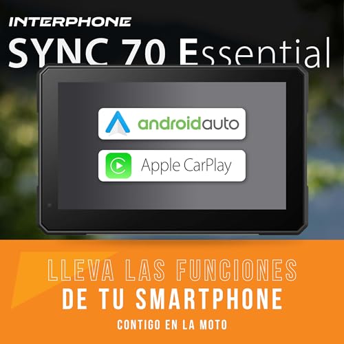 INTERPHONE SYNC70 Essential 7" - Écran CarPlay Apple et Android Auto - Connexion Wi-Fi et Bluetooth pour Liére votre Sma