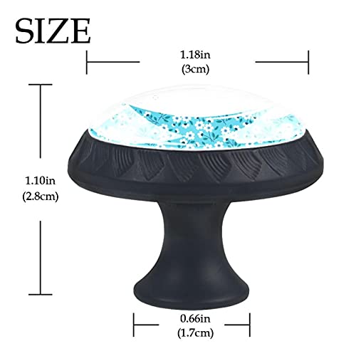 Boutons de tiroir en verre poignée de meuble fleur multicolore x4