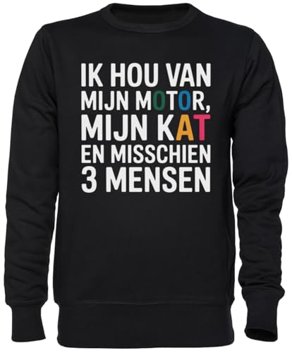 Sweat-shirt jersey unisexe IK HOU Van Mijn Motor Mijn Kat homme femme black jumper