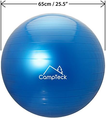 CampTeck U6764 Exercise Ball 65cm Swiss Ball with Improved Hand Pump for Fitness, Gym, Yoga, Pilates etc. - Suitable for Men & Woman, Blue