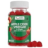 YUM-V'S Apple Cider Vinegar Gummies – ACV Gummies with Ginger & The Mother – Supports Metabolism, Vitality & Daily Wellness – Natural Apple Flavor Vegan, Non-GMO, Gluten-Free, Cider Gummy – 60 Count