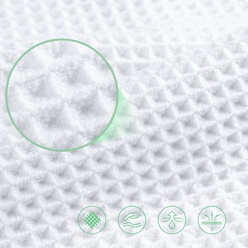 POLYTE 430 GSM Microfiber Oversize Quick Dry Lint Free Bath Towel, 60 x 30 in, 4 Pack (Waffle Weave) by POLYTE - Image 5