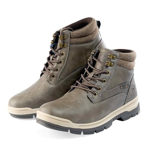 LEOSS ORIGINAL Botas de hombre cómodas para caminar Casual Baja Zapatos Casual Biker Zapatos, marrón oscuro, 43 EU LEOSS ORIGINAL Botas de hombre cómodas para caminar Casual Baja Zapatos Casual Biker Zapatos, marrón oscuro, 43 EU