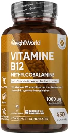 Vitamine B12 Méthylcobalamine 1000mcg 450 Micro Comprimés, Vitami...