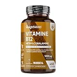 Vitamine B12 Méthylcobalamine 1000mcg 450 Microcomprimés, Vitamine B12 Vegan, +12 Mois d'Approvisionnement, sans OGM, sans Gluten, sans Lactose, sans Stéarate de Magnésium
