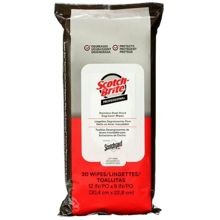 3M 7100233381 S/S Hood Degreaser Wipes w/Scotchgard - 180 / CS