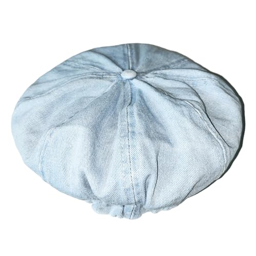 Gorra Gatsby estilo Paperboy de mezclilla oversize con paneles miniatura 5