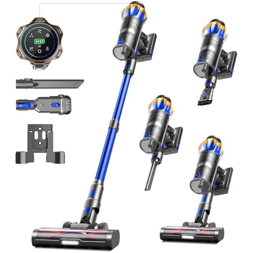 CAMIY Cordless Vacuum Cleaner, 600W 50KPA 65Mins Self-Standing Vacuum Cleaners with LED Display,...
