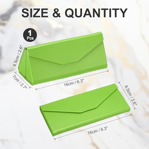 Image of PATIKIL Foldable Glasses Case, Triangle Magnetic Sunglasses Organizer Case PU Leather Hard Eyeglass Case (1 Pcs)