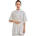 ZooBoo Unisex Cotton Blend Short Sleeves Tai Chi Suit Morning Exercise Uniform Kung Fu Clothing