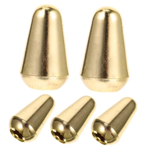 TOGEVAL 5個エレキギター用トグルスイッチキャップ ウェイ ウェイ対応 メタル製交換パーツ ベース対応 ギターパーツ アクセサリー