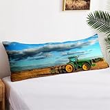 CUEKT Tractor Body Pillow Case Cover Long for Man & Kids,Farm Machinery Themed Body Pillow Cover,Inspired by Farming Equipment,No Filler(4,20x54in)