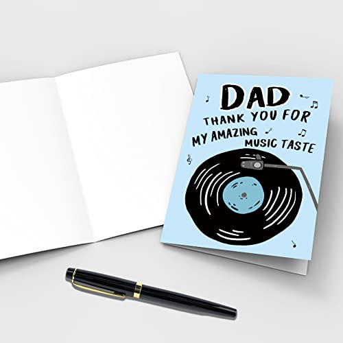 Qiliji Funny Musical Father's Day Card, Dad Birthday Card For Vinyl Collector, Vinyl Record Greeting Card For Dad, Dad My Amazing Music Taste Card #TOP2