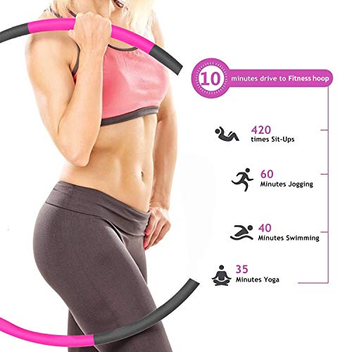 EPROSMIN Exercise Hoops for Adults - Hoop for Exercise Weighted Fat Burning Healthy Fast Weight Loss 8 Section Detachable Adjustable Design Soft Home W