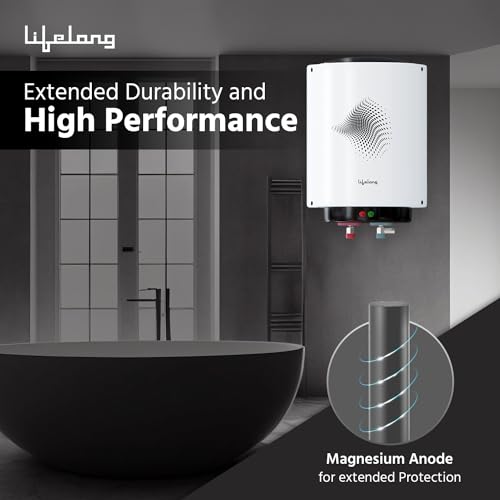 Lifelong Water Heater for Home - Water Geyser 15 ltr with 3 Star BEE Rating - 2000W Electric Geyser for Bathroom with Metal Body & Tank -Vertical Wall Mount Hot Water 15 Litre Storage Geyser (LLSWH15) - Image 4
