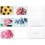 Fragsphere 思いを彩る 花 レターセット 5種類 封筒付き 5枚セット ポストカード ハガキ 手紙 10×14.8cm 日本製 メッセージカード グリーティングカード 感謝 お祝い FLP-001A