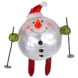 Robert Stanley Skiing Snowball Snowman for Christmas Tree | Winter Snow Glass Xmas Ornament for...